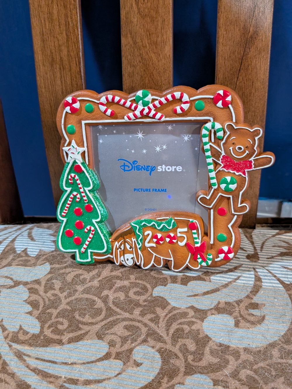 Disney Store Winnie the Pooh Christmas Gingerbread Photo Frame 2005 Vintage NWOT
